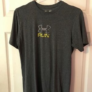 Under Armour Heatgear Run Gray T-Shirt Mens Small S